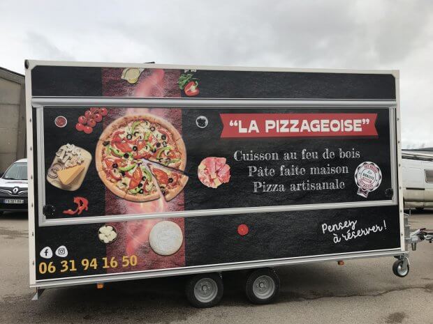 Remorque pizza au feu de bois La Pizzageoise